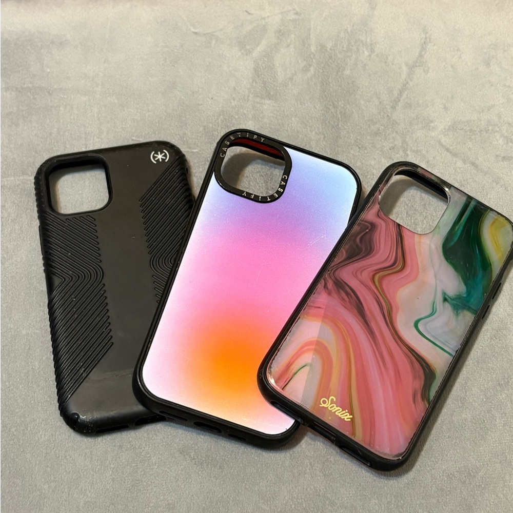 iPhone 11- Black, Multicolor Speck and Sonix and Casetify iPhone Cases
